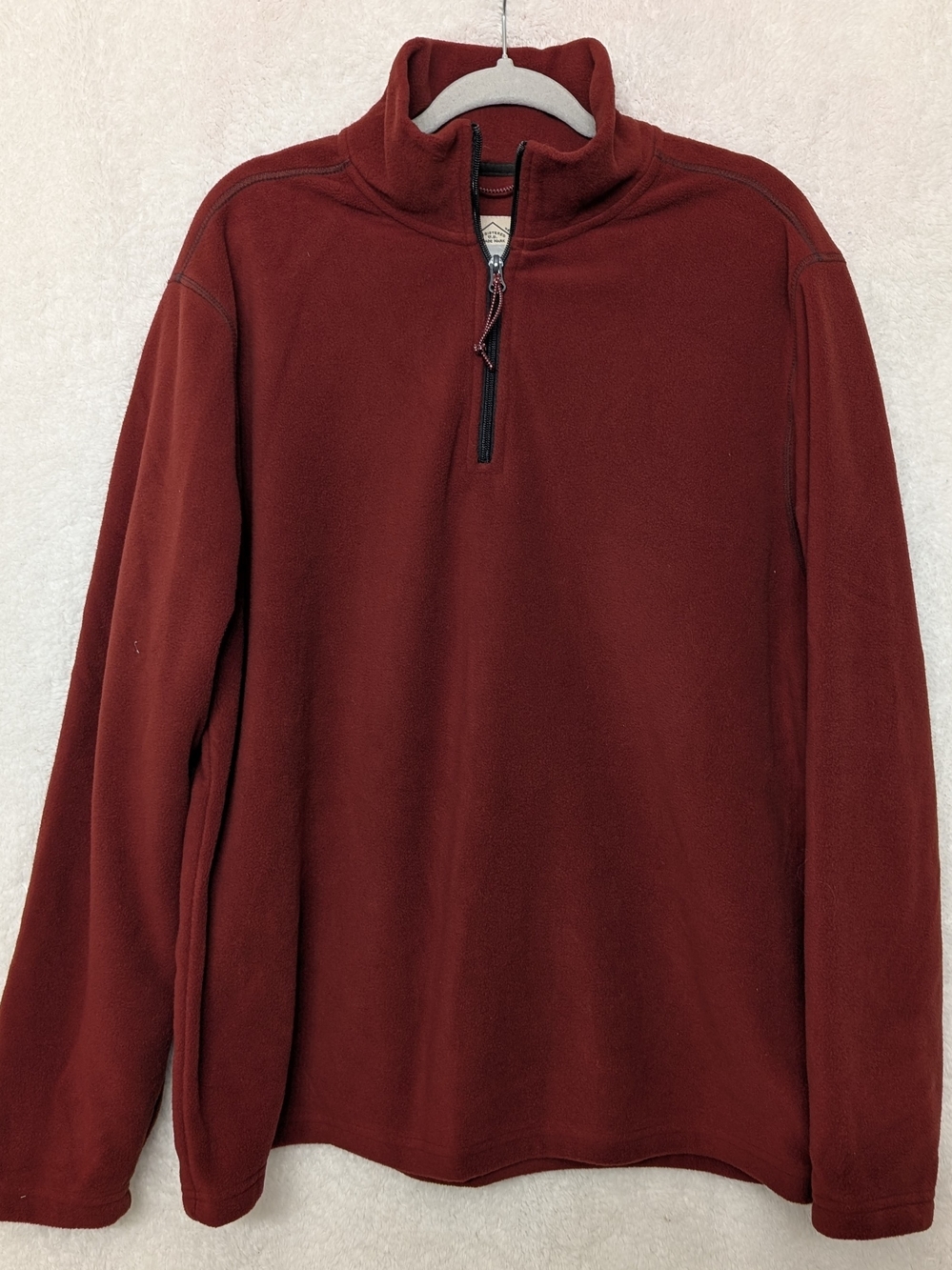 St. John's Bay Men's Quarter-Zip Fleece Pullover - Burgundy